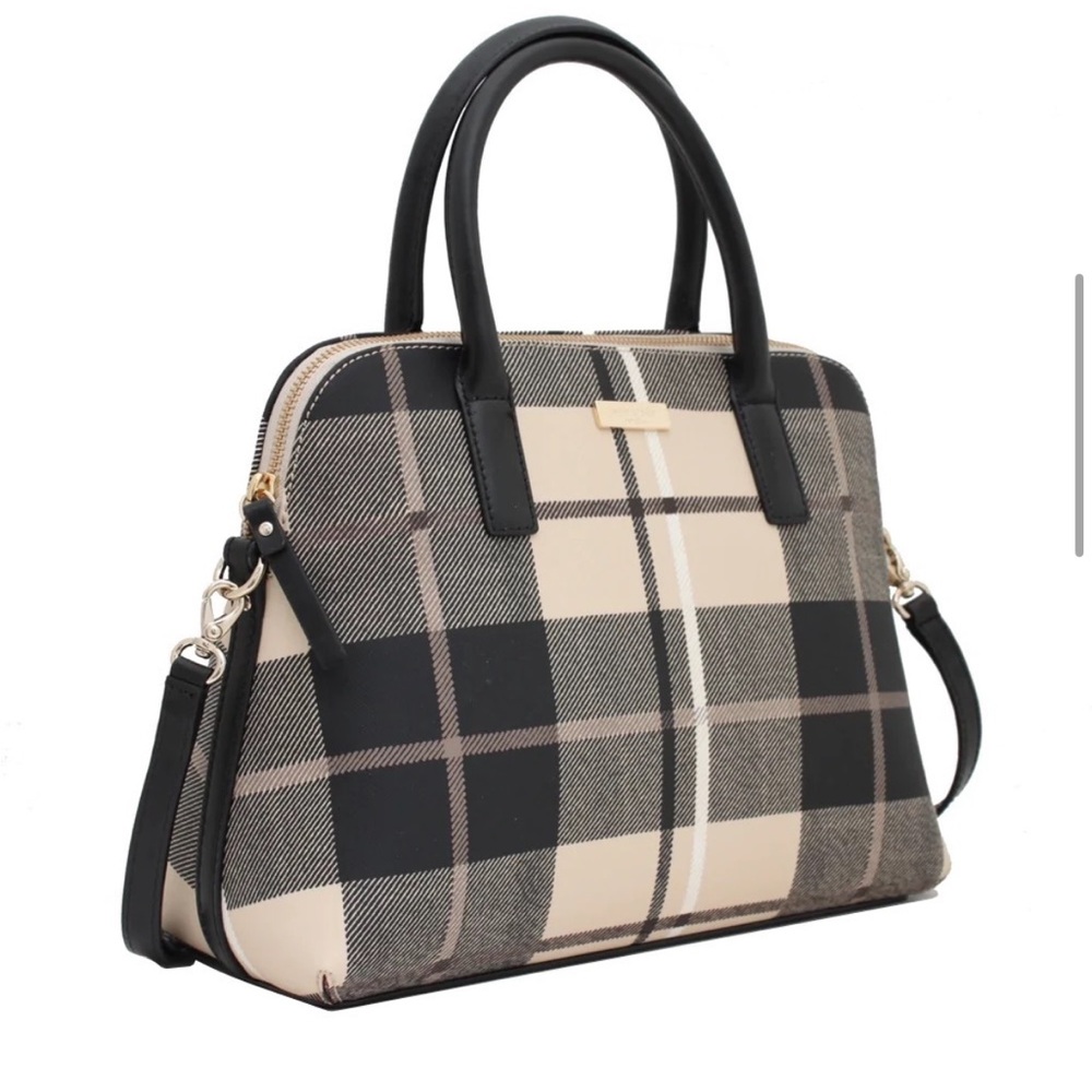 NWT Kate Spade Small Rachelle Brightwater Drive Bag - Brown Plaid